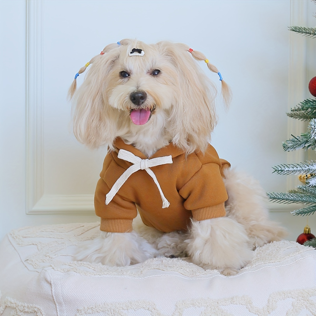 Niedlicher Hundepullover Für Kleine Hunde – Aus Weichem Fleece, Bedruckt, Größe XS (30 Cm Brust), Braun