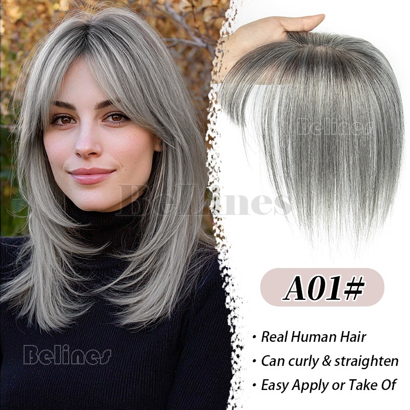 human hair topper bangs 3d cover hairpiece - Temu Mauritius display picture 1