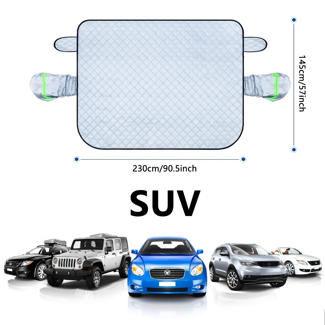 Universal Foldable Windshield Sunshade for   and Snowy Winter, Durable Reflective Surface Car Interior Cooler with Magnetic Hold Feature – Protects Against Leaves and Sunlight, SUV Windshield Shade Accessory
