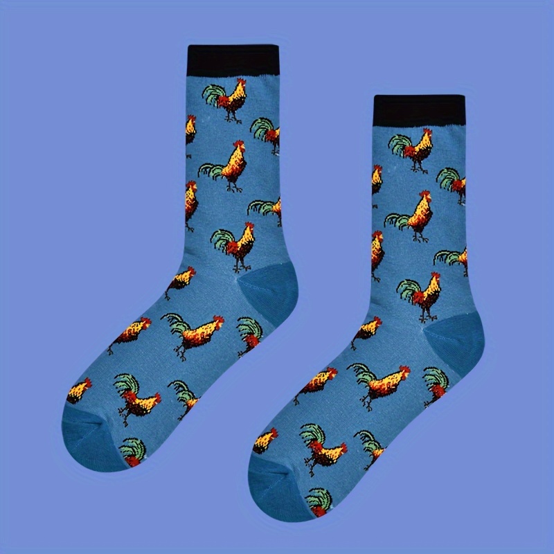 Image of 1-pair Men's Novelty Mid-calf Socks - Warm Winter Themed Matching Couple Socks Suitable For Casual Wear & Themed Events - Funny Gift For Him & Matching Outfits