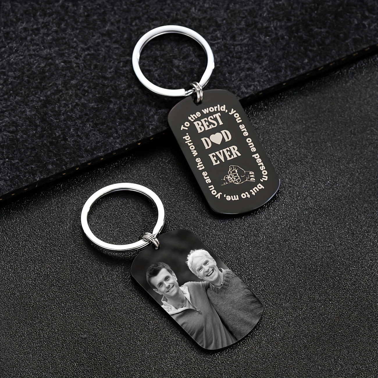 

Keychain For Men, Personalized Photo Keychain, Custom Keyring With Picture Engraved, Best Dad Keychain, Gift For Father's Day
