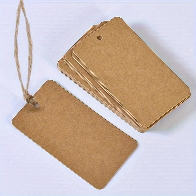 

50pcs Vintage Kraft Paper Tags With - Double-sided, Blank Cards For Diy & Gift Labels - Christmas, Weddings, Graduations & More