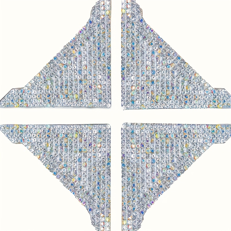 Image of Set Of 4 Rhinestone Stickers For Protecting Car Door Corners, Designed To Cover Scratches And The Exterior Bumper