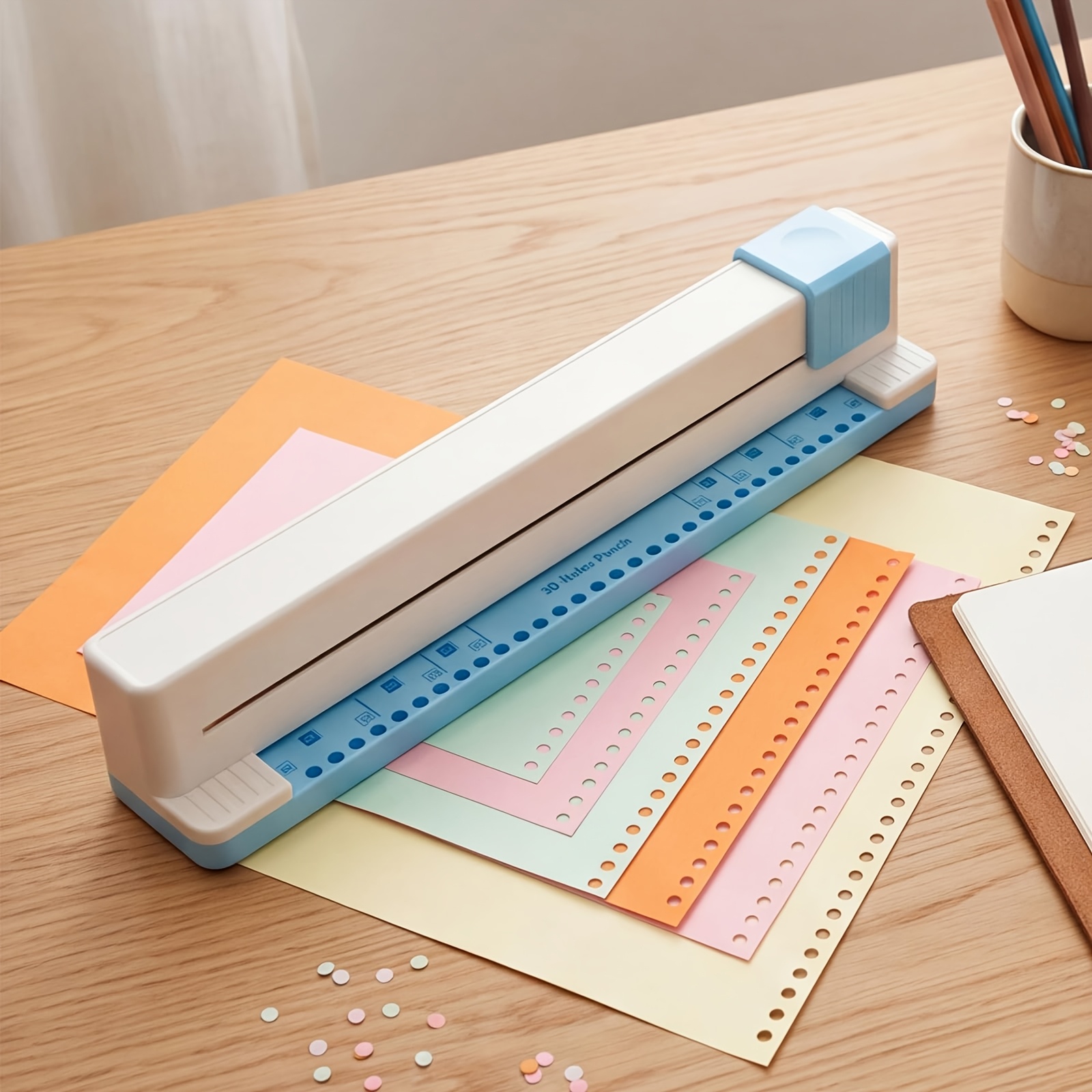 TEMU Perforatrice de reliure à 30 trous, de 5 feuilles, perforatrice portable pour reliure à disques