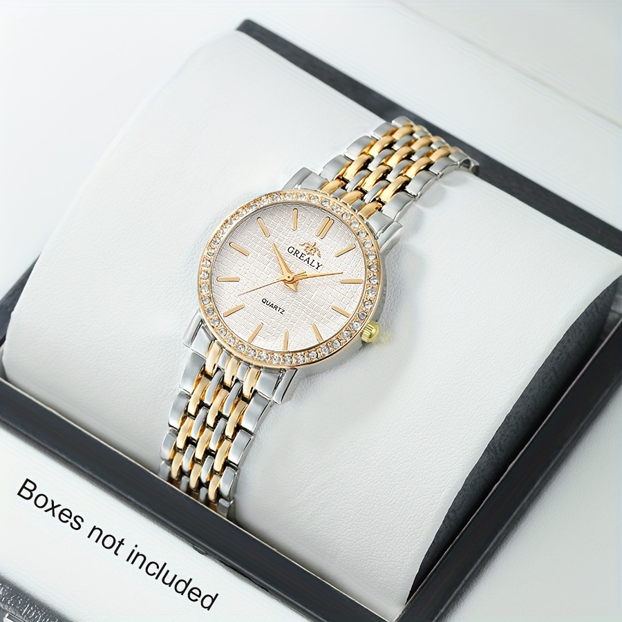 

Elegant Women's Silvery Quartz Watch - Glamorous Round Dial, Shock-resistant, Japanese Movement, Alloy Band