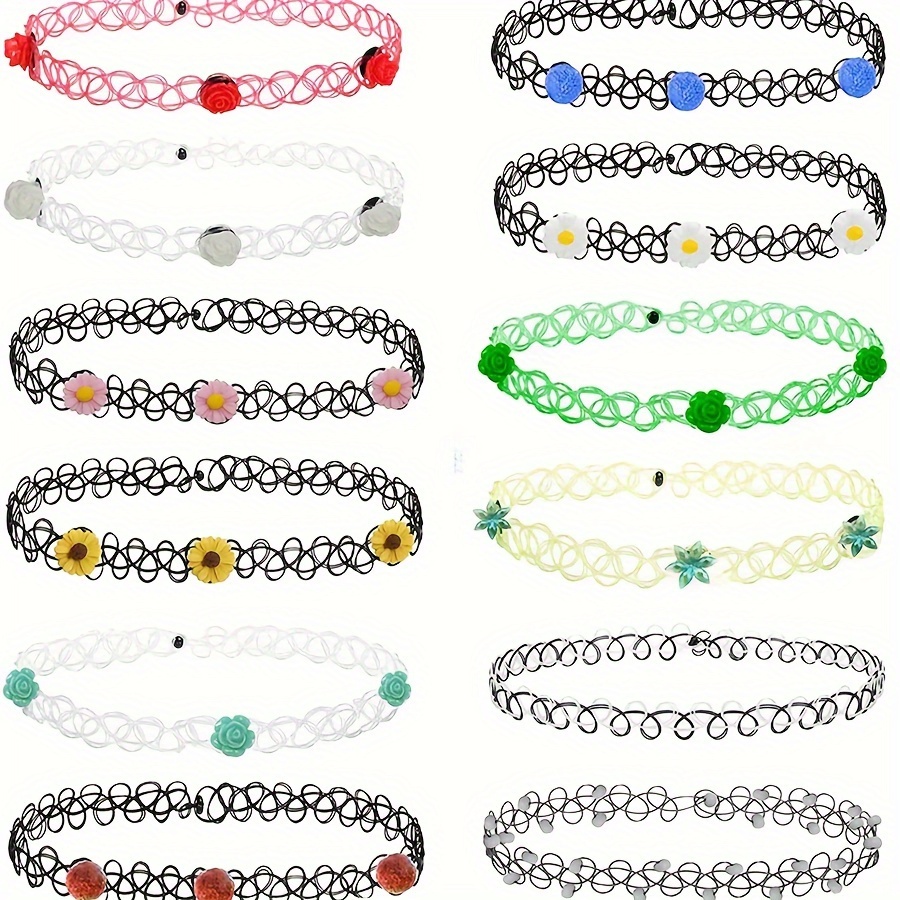 Fish Line Collarbone Necklace Set - 12pcs Colorful Chain Collection