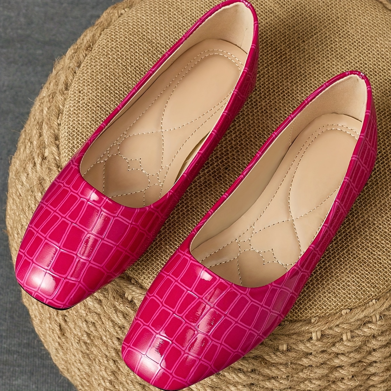 Dames Dolly Schoenen, Ballerina's Platte Vierkante Teen Schoenen Zijn Comfortabel Om Te Dragen, Geschikt Voor Zomer/Herfst/Lente Dagelijkse Slijtage,B,40 EU