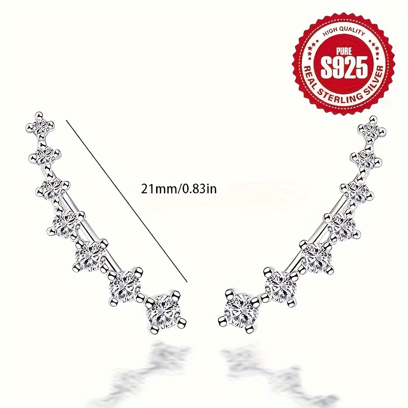 4pcs of exquisite unique     earrings 925 sterling silver hypoallergenic jewelry zirconia inlaid with elegant   for everyday women Product details 3