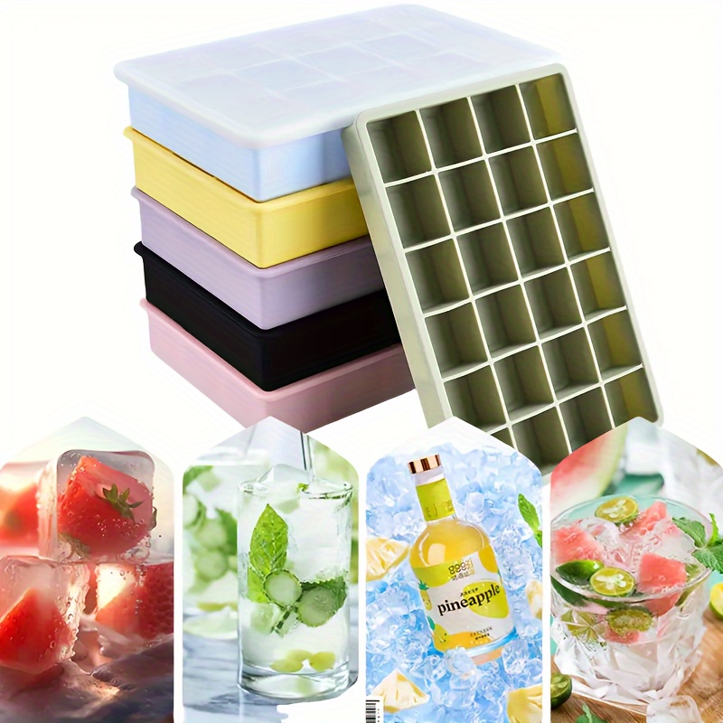 

Food-grade Silicone Ice Tray Mold With Lid, 15 & 24 Compartments, , Uncharged, No Battery, Ice Maker Set