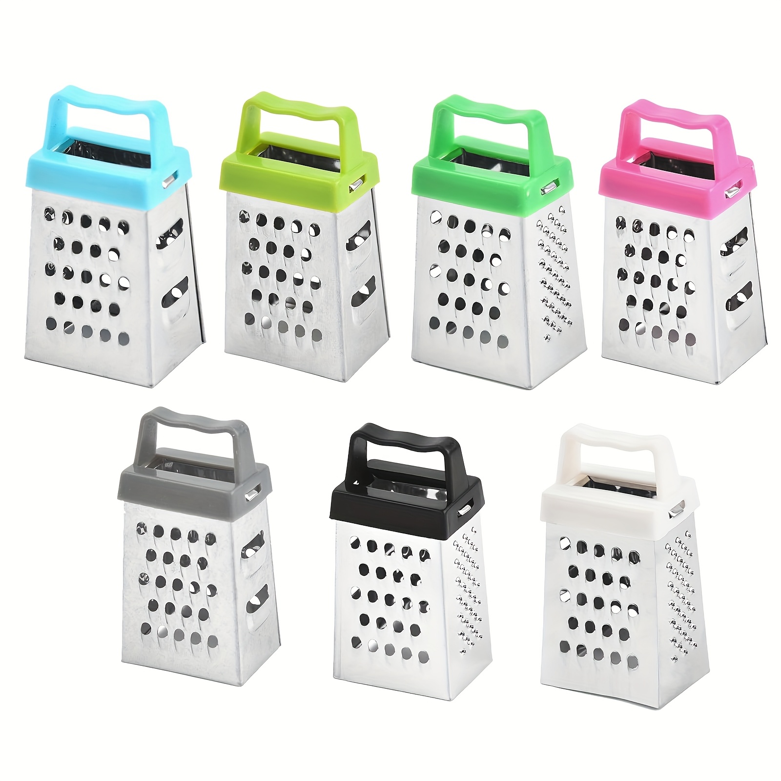 TEMU 7pcs Mini Cheese Grater Bulk, Grater, Stainless Steel With 4 Sides, Foodshredder Lemon Zestergraters For Kitchen Slicer Cheese/ginger/vegetable