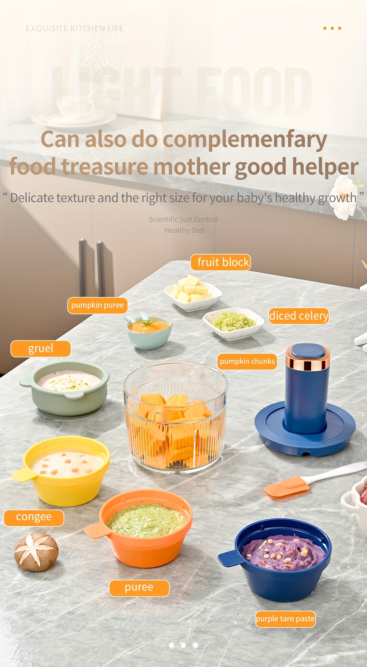 plug in model with a 1 2l glass meat grinder bowl and three 0 25l seasoning small bowls household preparation seasoning machine multifunctional electric grinder baby food grinder minced meat grinder food chopper electric vegetable chopper garlic seasoning machine ice crusher with 2 four blade blades for chopping fruits meats vegetables baby food nuts ice and   seasonings for preparation Product details 4
