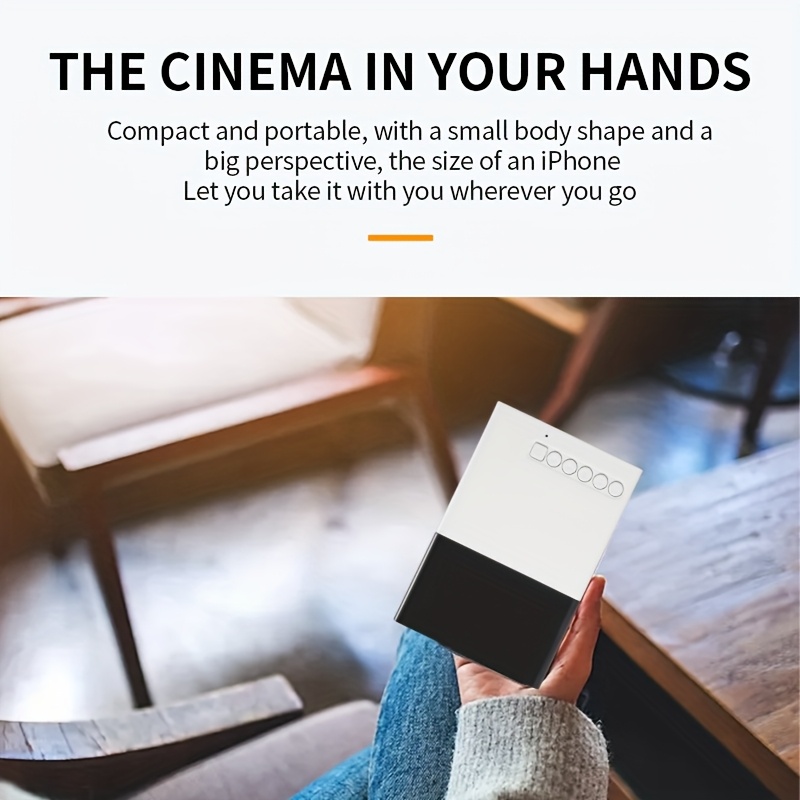 portable led mini projector with  , usb-powered compact movie projector, built-in speakers, compatible with smartphone, tablet, laptop, usb drive - home theater,  , gifts - orange & white  , mini portable projector, personal cinema, stylish accent, reliable performance, tech lovers,   compatible, highdefinition display, movie enthusiasts details 1