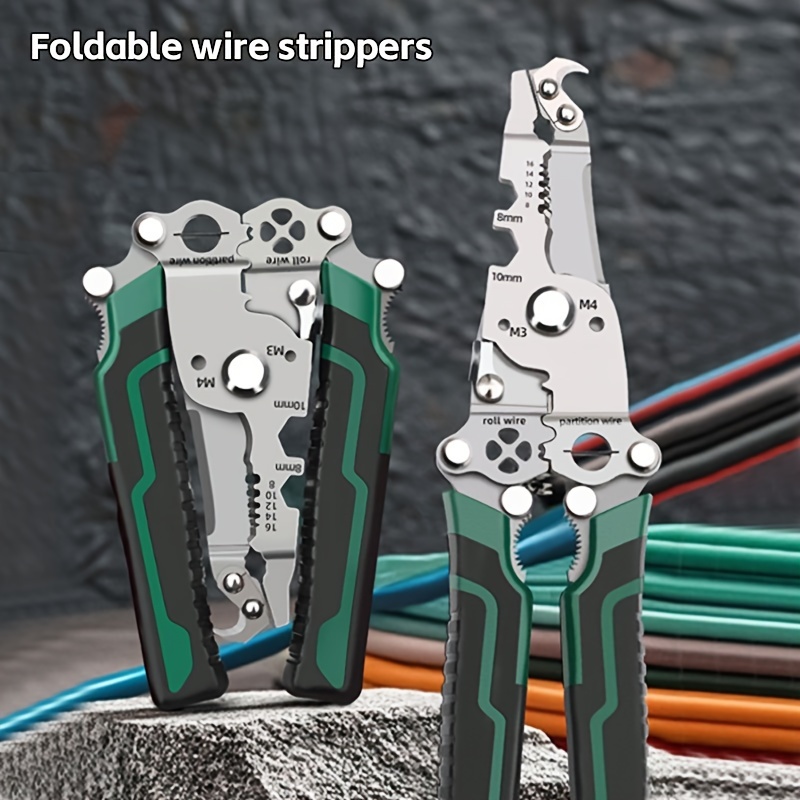 

1pc 18-in-1 Professional Electrician Multitool: Foldable Wire Stripper With Clamp, Quick Wire Stripping And Cutting, Screwdriver And Wrench - High Carbon Steel, For Diy, Home & Construction Projects