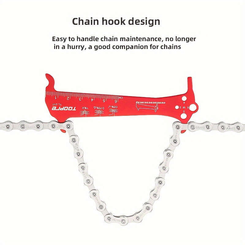 Bicycle Chain Measuring Ruler Tensile Testing Caliper with Laser Scale,  Chain Wear Detection Tool Heavy-Duty Bike Chain Gauge for Mountain/Road 