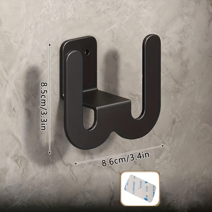 TEMU Metal Spray Painted Wall-mounted Shoe Rack For Slippers And Shoes, Black Metal Shoe Rack, Bathroom Slippers Rack, Self-adhesive Wall-mounted Functional Household Supplies