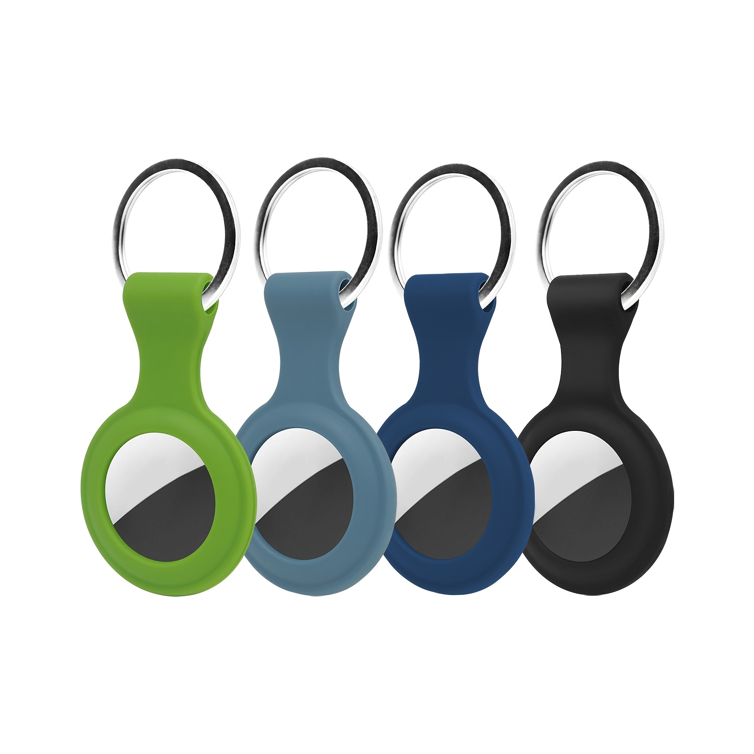 Image of 4pcs Pack For Airtag With Keychain Compatible Case - Soft Cover, Anti-loss Protective, Lightweight Case Compatible For Airtag Trackers (for Keys, Wallet, Pets, Bags)