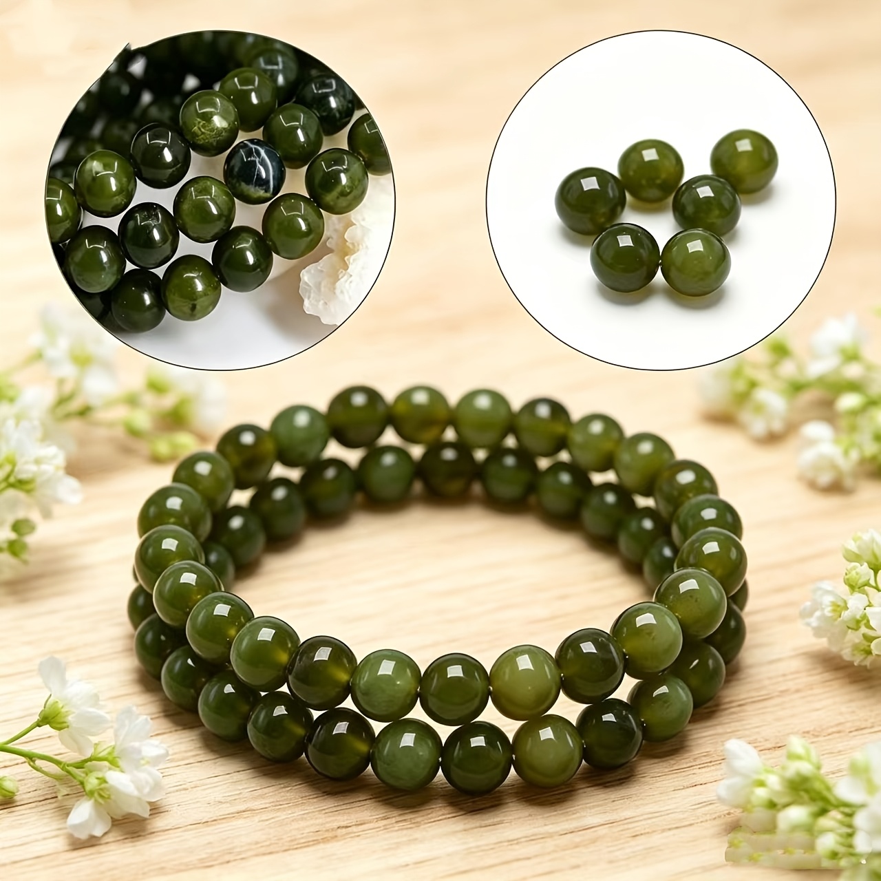 TEMU 1 stuks/2 stuks Warme Retro Olijfgroene Armband, Qi en Zegeningen Verzamelen Unisex Niche Temperament Dagelijkse All-Match Sieraden, Ideaal