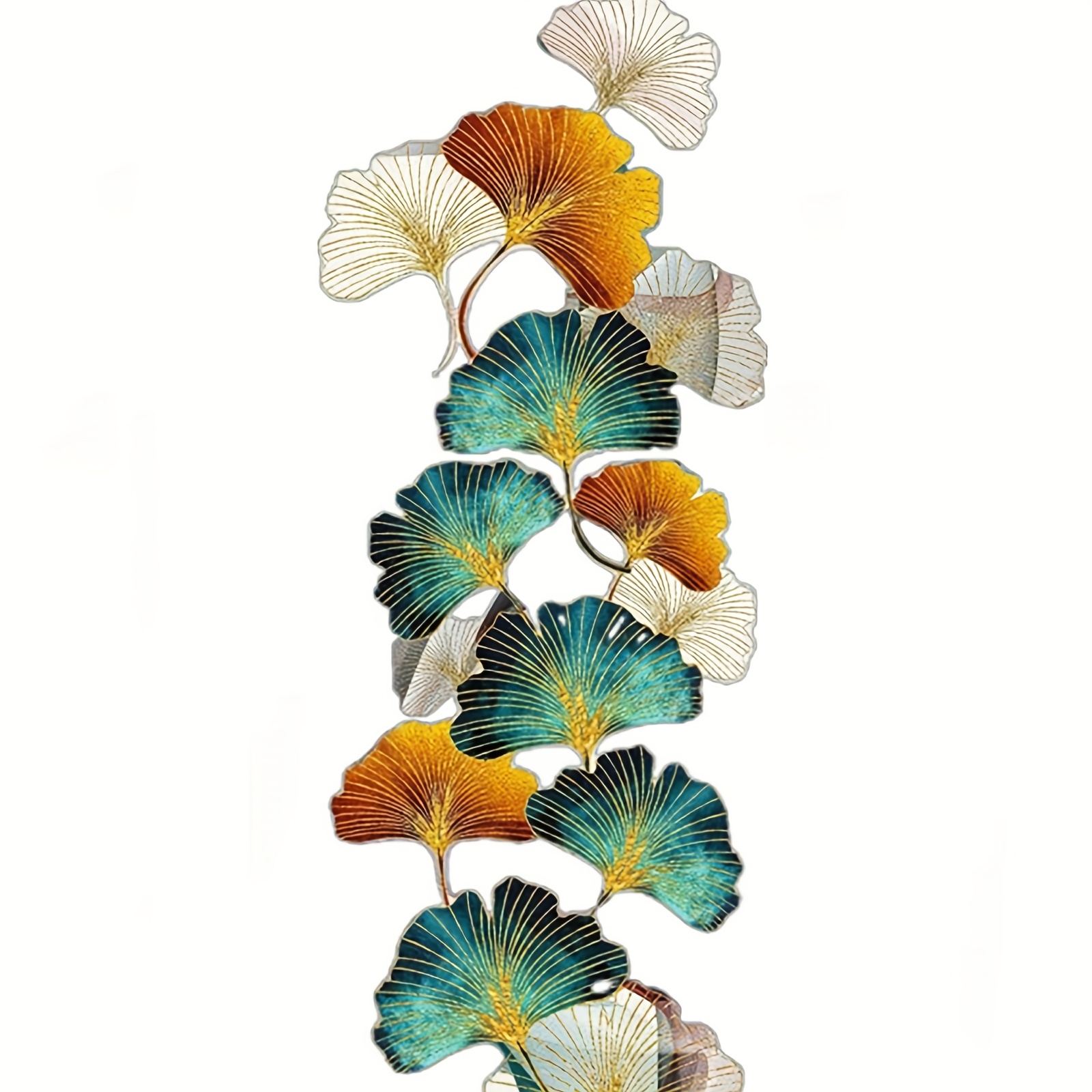 TEMU Taille grande - Ensemble de peinture de croix de ginkgo coloré, fournitures de couture de pointe et de fil DIY, artisanat décoratif de croix de