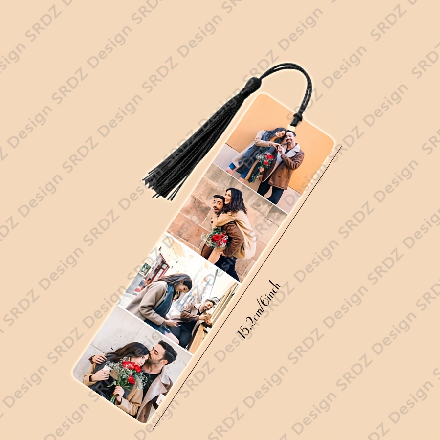 E-shop Personalisiertes Lesezeichen, Benutzerdefinierte Lesezeichen mit Bildtext, Personalisierte Acryl Lesezeichen mit Quaste für Freundin Freund