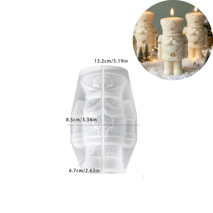 TEMU Stampo in silicone resina, stampo in silicone per ornamento decorativo a forma di re di Natale, stampo 3D per ornamento in gesso, stampo per in
