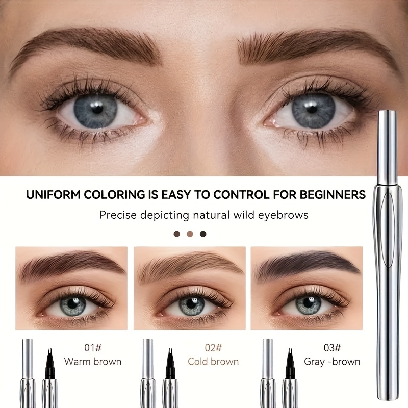 2 Forked Eyebrow Pencil, Create Natural And Beautiful Eyebrows, Suitable for All Makeup Styles, Long-lasting Waterproof And Sweatproof, Not Easy to Smudge, 3 Colors to Choose from, Perfect Gift, Valentine'S Day Gift.