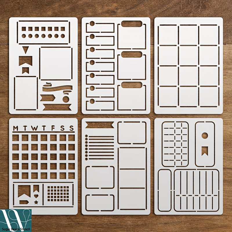 

Diary Stencil, Weekly Layout Stencil For Journal And Planner, Week Spread Template Stencil, Daily Layout Stencil.