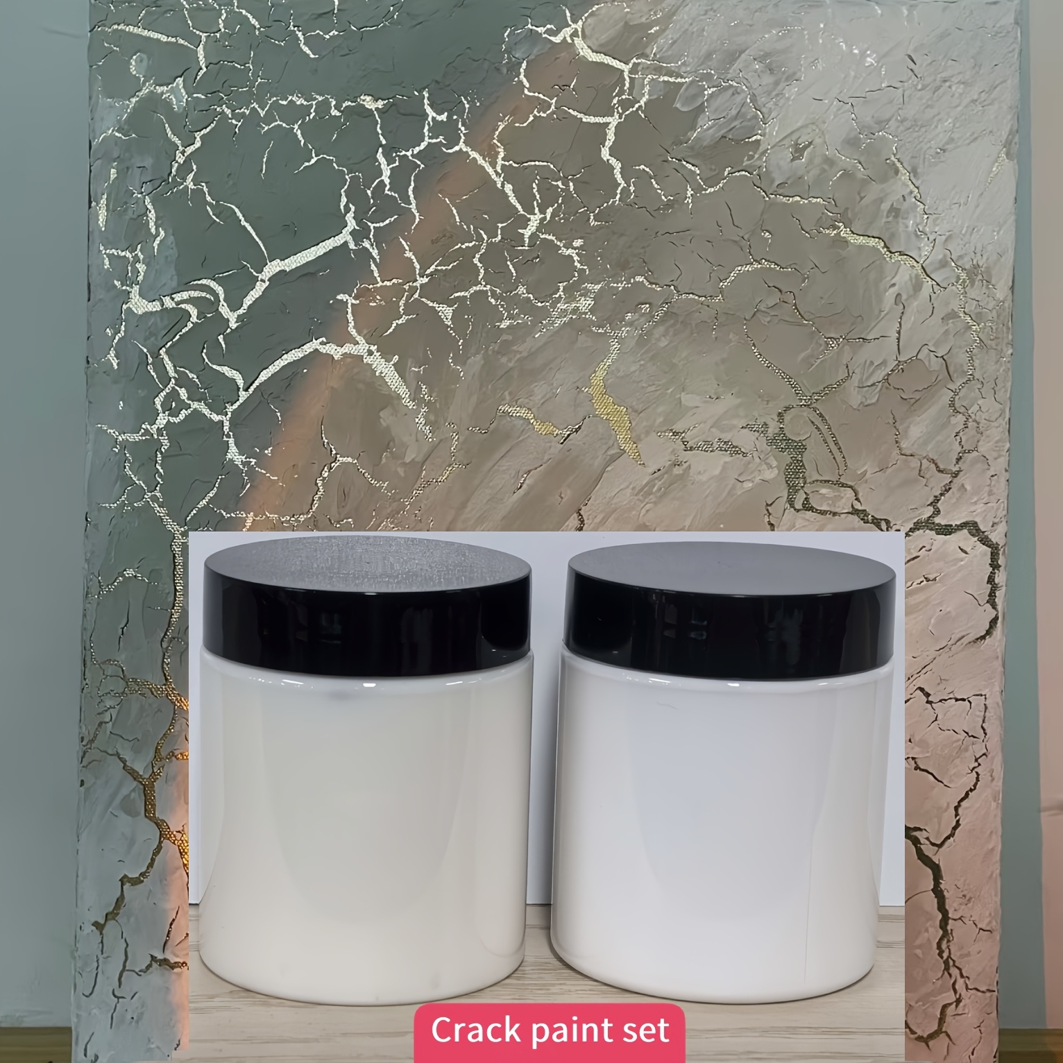 Crackle Paste Set, Texture Crackle Paste For Crafts Professional Acrylic Paste Medium For Texture Painting Effect With Opaque Finish, Ideal For A Range Of Surfaces, Professional Art Use