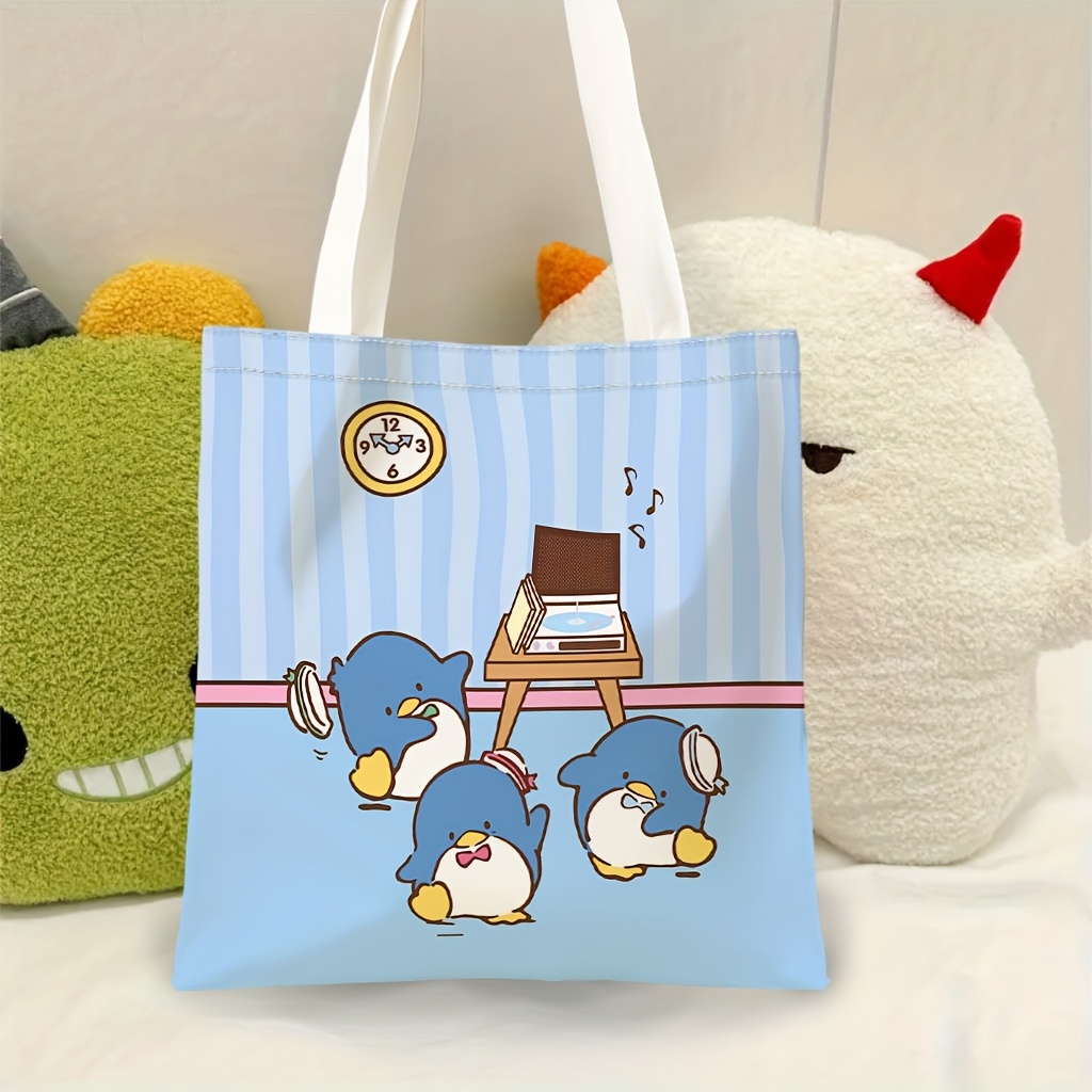 

Sanrio Canvas Tote Bag - Polyester Shopper With Dancing Print, Non- Lining, Foldable Design For Travel And Daily Use - Gift-ready (1pc, 13.78 X 15.75 Inches)