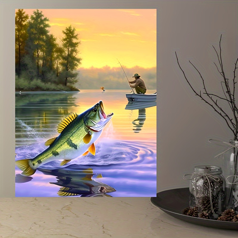  Fishing Wall Art, Fishing Canvas Print, Fishing Painting,  Fisherman Gift, Fishing Rod Print, Fishing Wall Décor: Posters & Prints