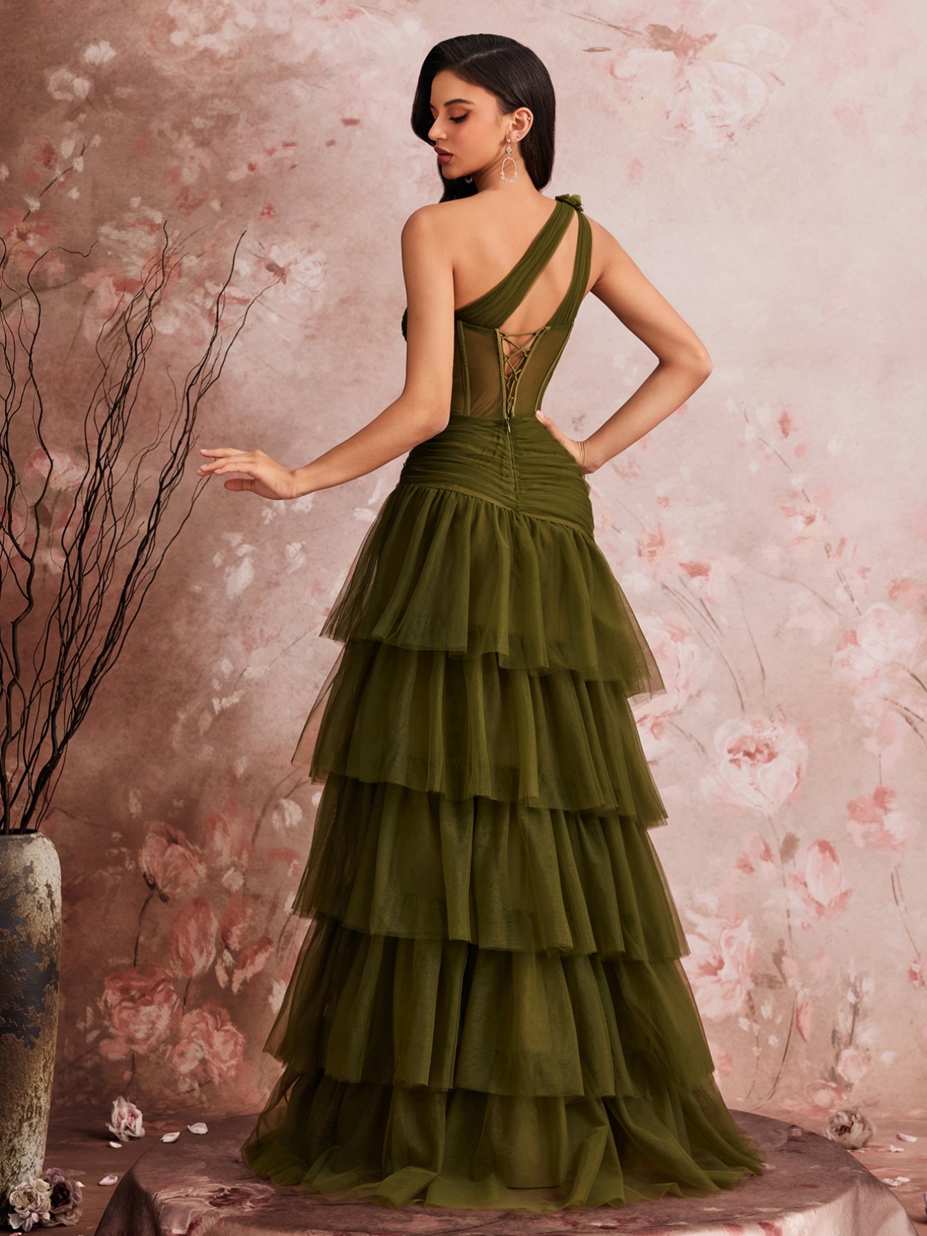green emerald velvet dress Tina Holly TW030 10 / Black/Nude main image 1
