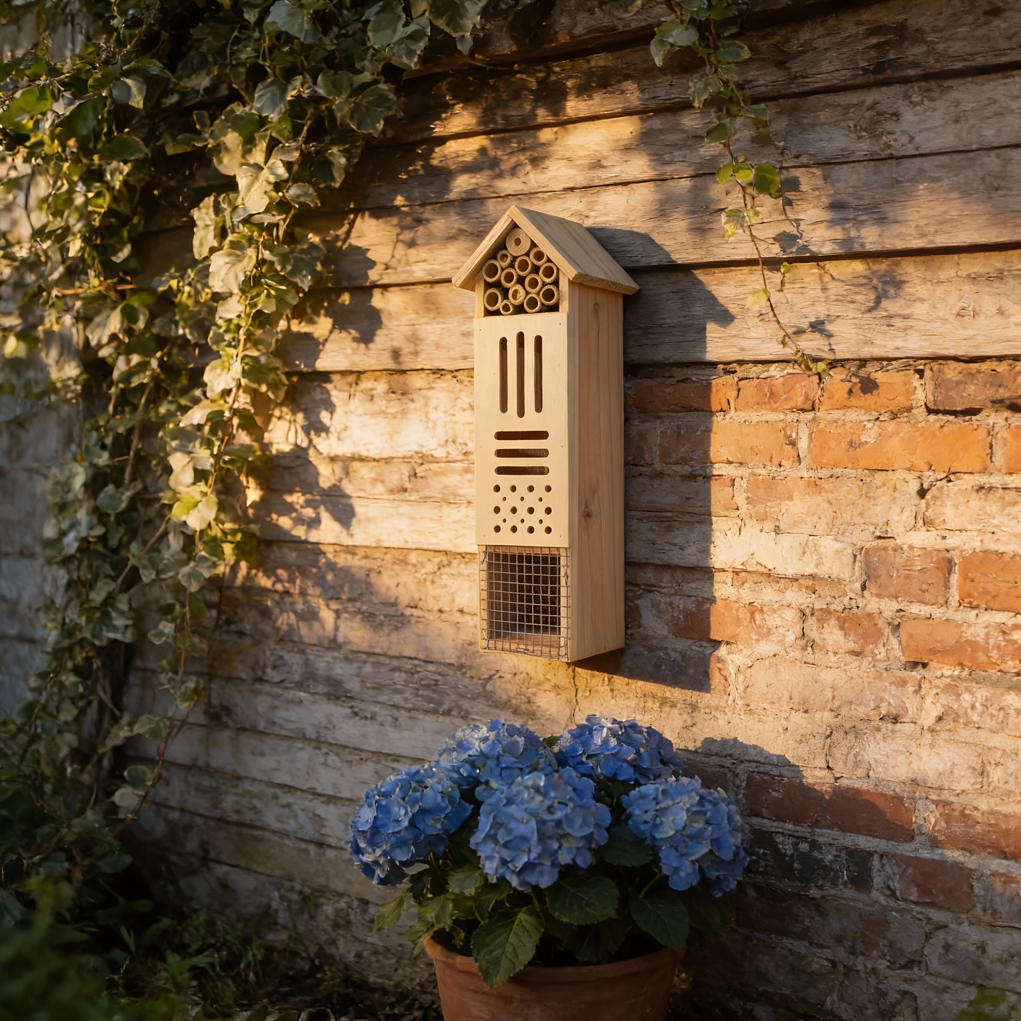 1pc Multi-Layer Wooden Insect Hotel - Outdoor Mini Insect House, Suitable for Garden, Balcony, and Vegetable Garden. Pinecone House Attracts Bees, Ladybugs, and Other Pollinating Beneficial Insects. A Natural Observation Tool for Children