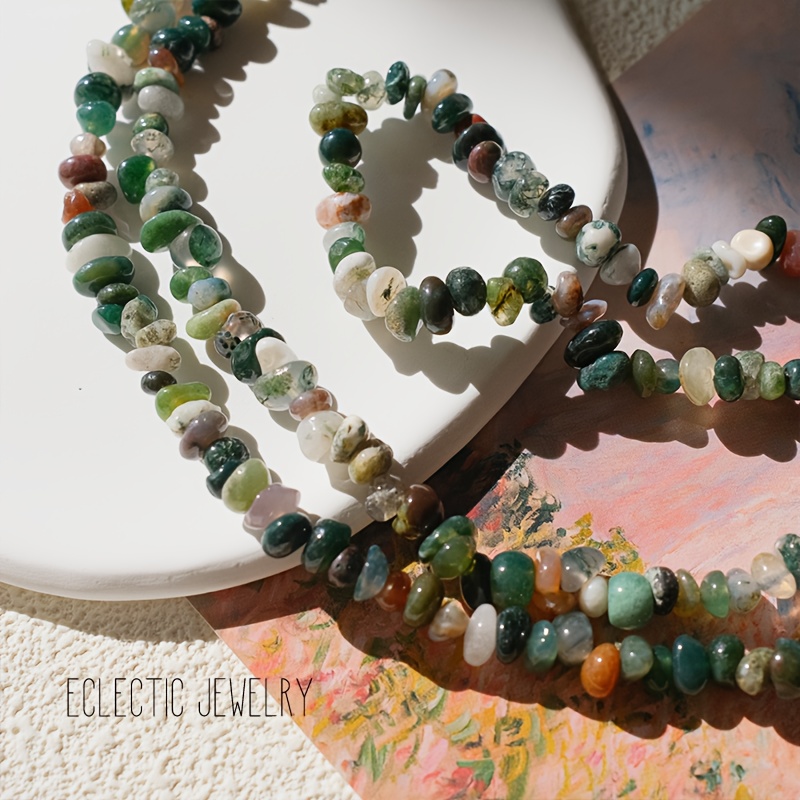 Image of About 200pcs 5-8mm Natural Indian Agate Beads, Multicolor Crushed Stone Round & Irregular Gemstones For - Ideal For Crafting Necklaces, Bracelets Jewelry Making