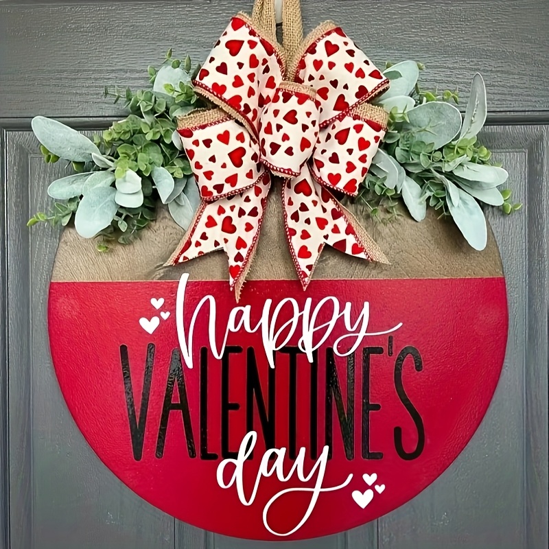 

Happy Valentine's Day Front Door Decoration | Valentine's Day Signs | Valentine's Day Decorations | Valentine's Day Wreath | Valentine's Day Door Hanging | Valentine's Day Door Wreath Home Decoration