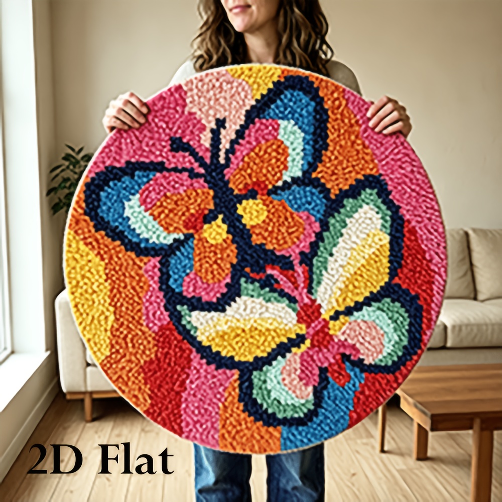 2D Plane Butterfly Pattern Crochet Rug Material Set