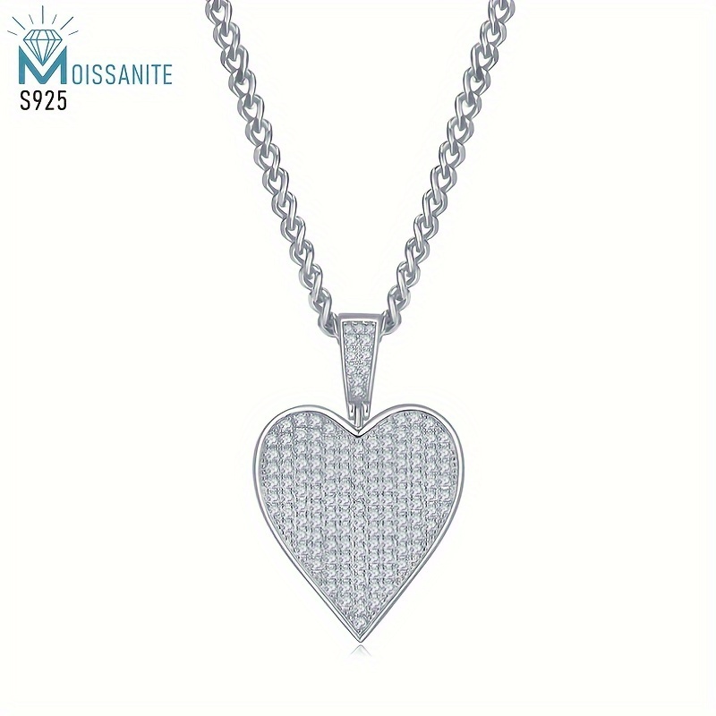 

S925 Sterling Silver Moissanite Necklace Women Pendant Necklace Fashion Luxury Design For Valentine's Day Engagement Birthday Gifts And Gift-giving