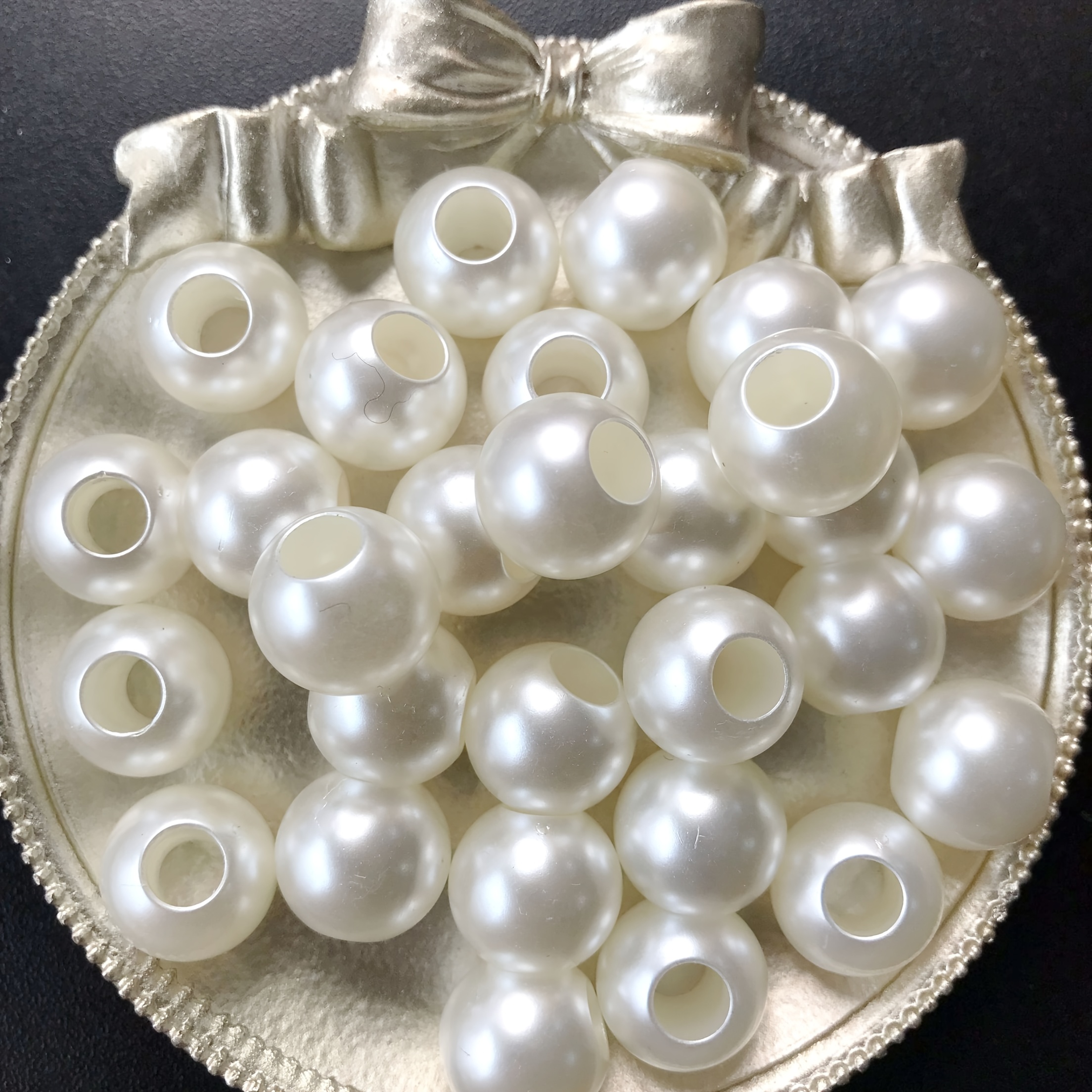 30pcs Large Hole Round Beads for Bracelet Making