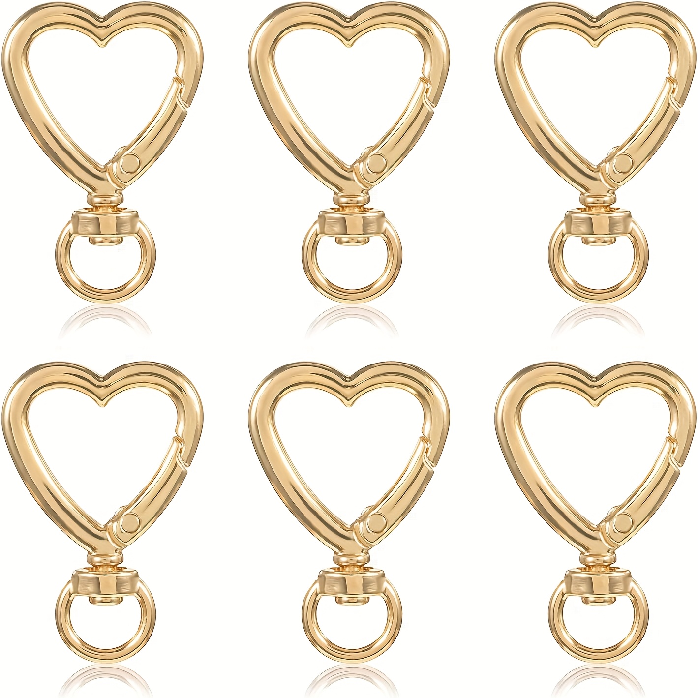 Image of 20pcs Of Keychain , Heart-shaped Rotating , Metal Spring , Lobster , Separated Keychain, Loose Keychain Lanyards, Jewelry Handicraft Items, Wallet Making