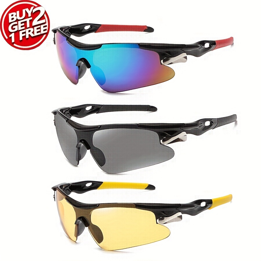 

3pcs Y2k Fashion Cyberpunk Glasses For Driving Riding Fishing Outdoor Beach Party Travel