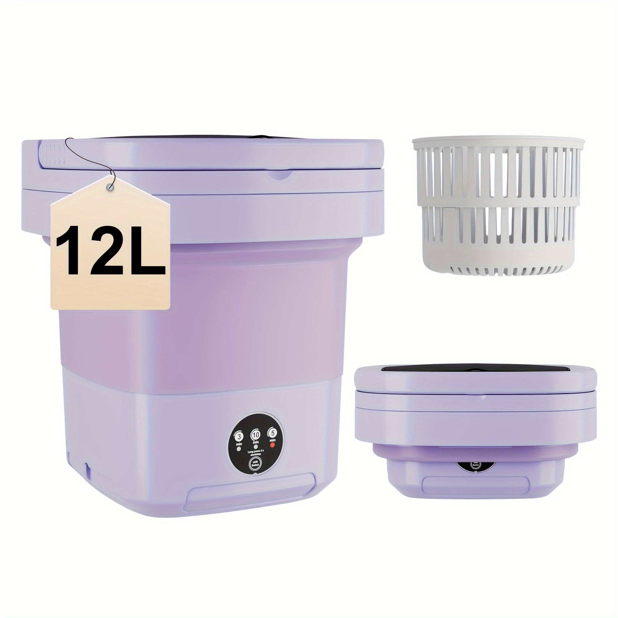 

12l Folding , Portable For , , Car, Washing Underwear, , Separate Washing Is , Not , To Use, Purple