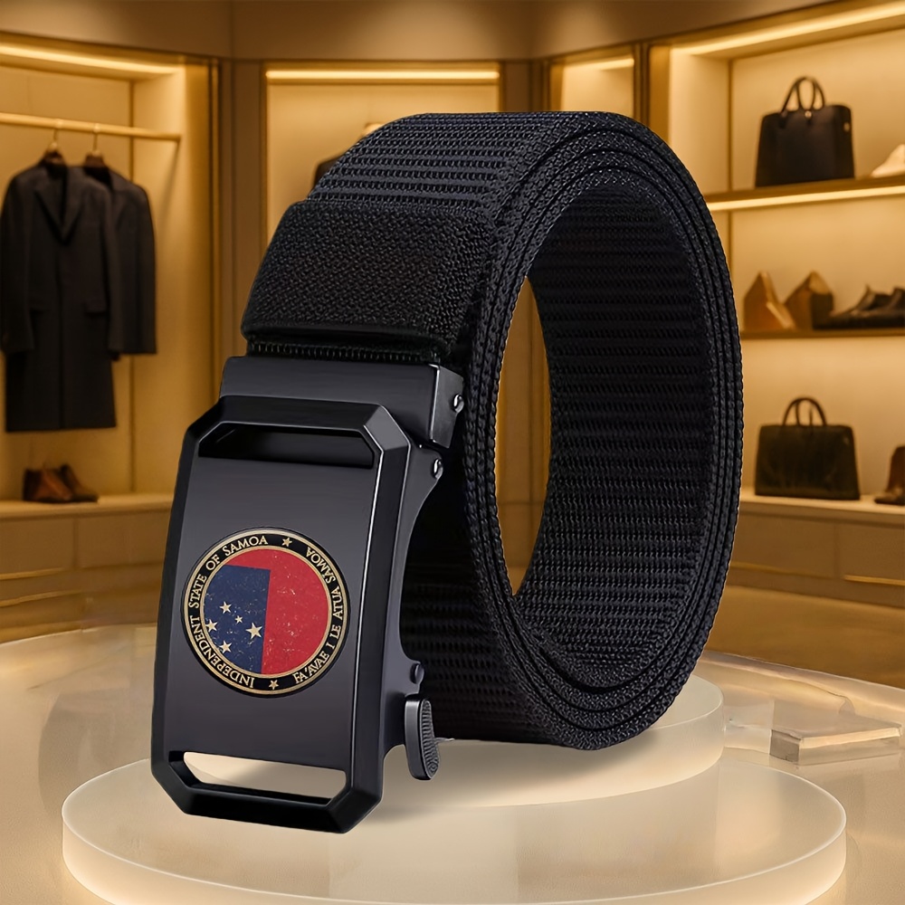 TEMU Men's Novelty Belt, Men's Waistband, Independent Samoa, For Gifting, Denim Jeans Belt, Unisex Sports Fashion Belt, Multiple Colors Available,