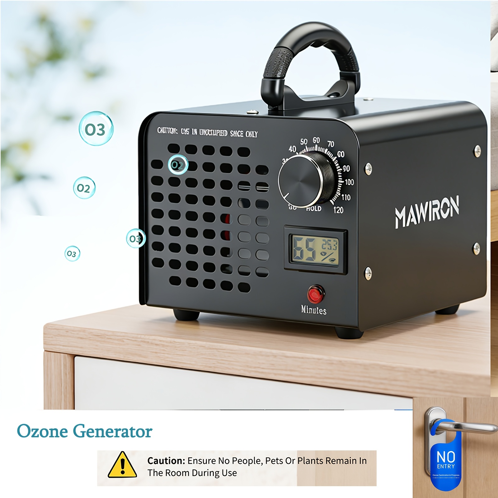 Image of Ozone Generator 70w Ozone Machine For Home, Car, Office, Smoke, Pet Odours, 70000mg/h High Capacity Ozone Machine Home Odor Removal (black)