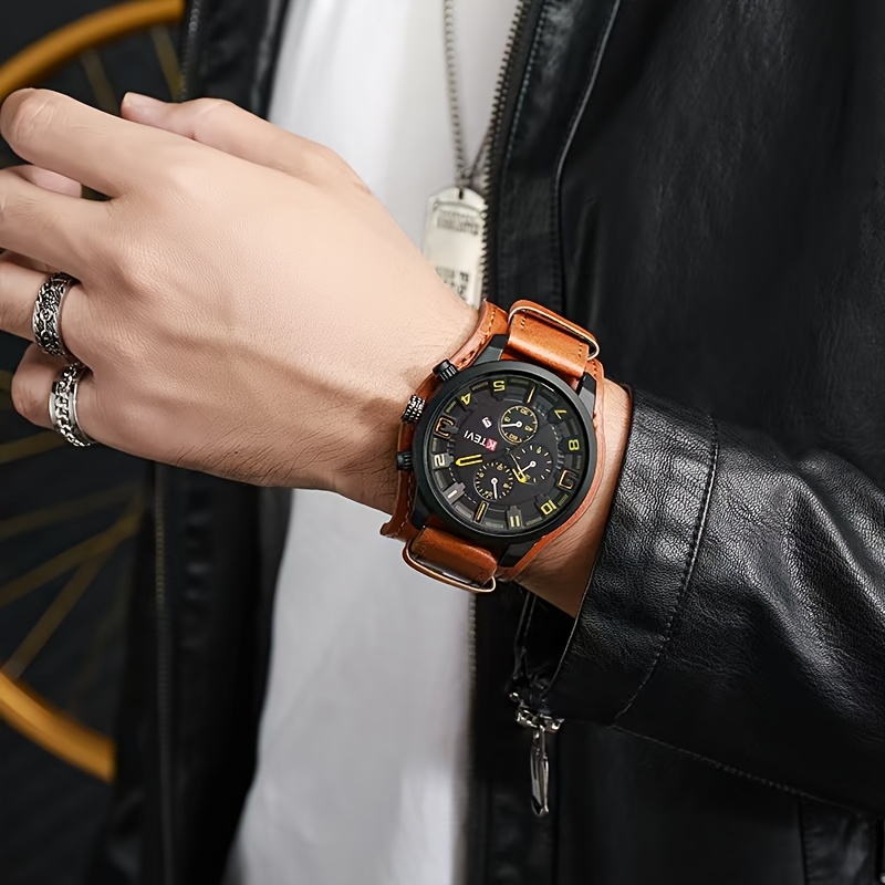 reloj de     y americano para hombres, versión   de moda,   de las fuerzas especiales de policía, reloj de calendario de esfera   para hombres 4