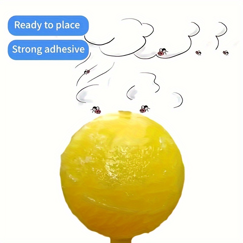 fly traps with base sticky insect balls fruit fly traps wasp mosquito catchers for home indoor outdoor pest control tools non toxic pp material fruit fly catcher trap durable fly traps fruit fly traps details 1