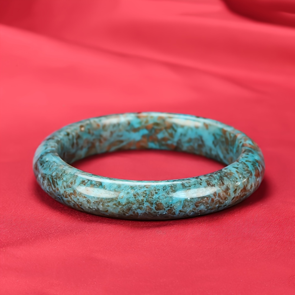 Unisex Raw Green Natural Stone Bangle, Couple Matching Gift