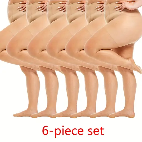 6 pairs plus size sheer tights for women with size 2xl and 3xl high waist black and nude pantyhose control top resistant ultra soft comfortable and durable womens stockings and hosiery for everyday wear
