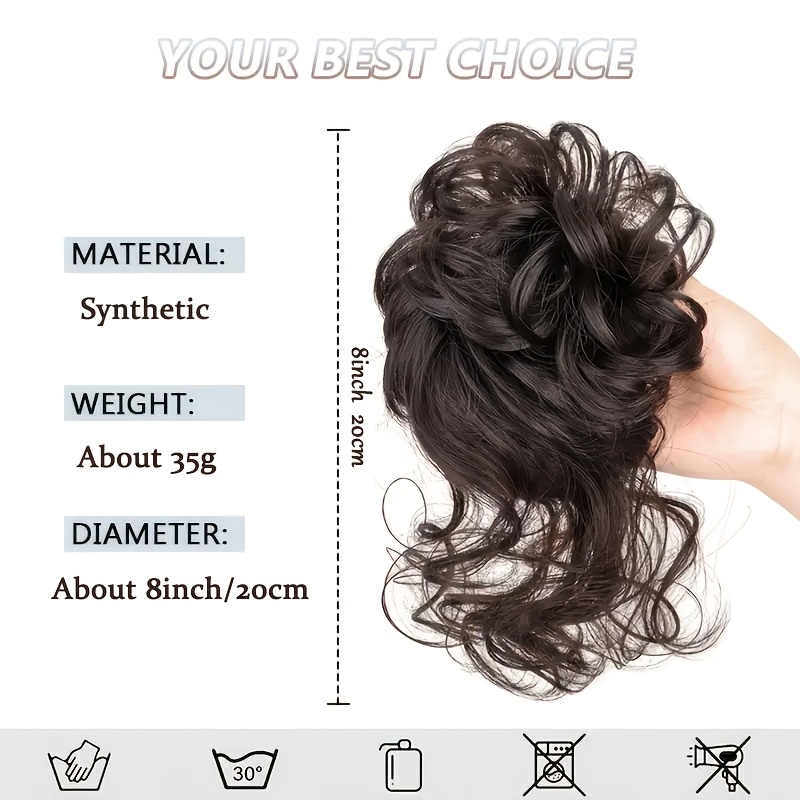 elegant womens synthetic curly donut hair extension easy to style for daily wear christmas parties details 3