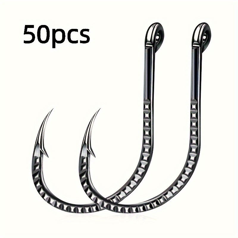 

50pcs Fishing Hook 100c Carbon Steel Dragon Scale Barbed Fishing Tackle Fishing Supplies