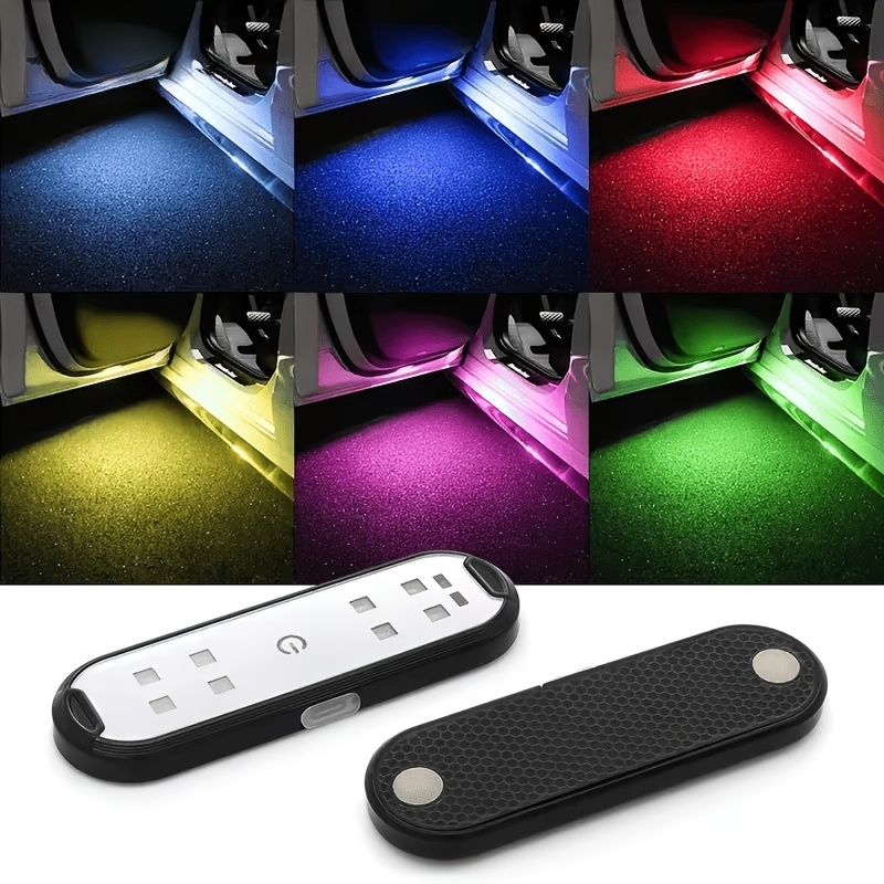 2 pack colorful welcome lights car door lights led colorful atmosphere welcome lights anti collision and anti tailgating lights no wiring usb charging door opening safety anti collision car additions suitable for   models