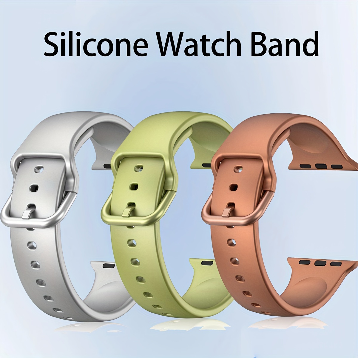 Silicone Band Watch Strap 40 44 Bracelet Iwatch Series - Temu