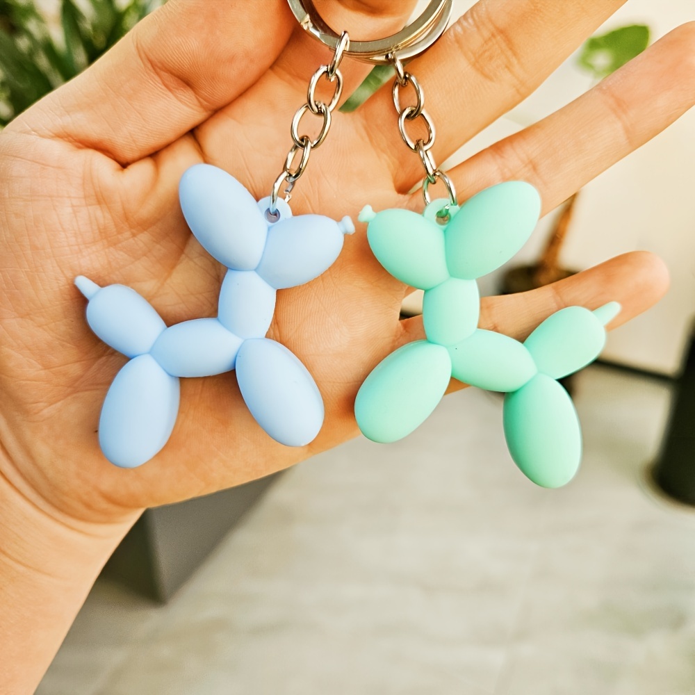 

2/3/5pcs, Cute Matte 3d Standing Balloon Dog Keychains, Cartoon Doll Keychains, For Bags Car Keys Decors, Gift